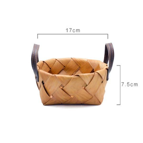 Household Hand-woven Wood Chip Storage Basket