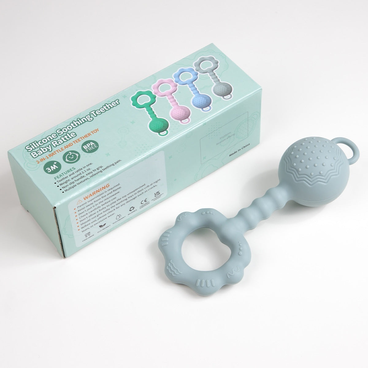 Baby Teether Silicone Rattle Can Make Sound Teether Toys Baby Teether Stick Handbell