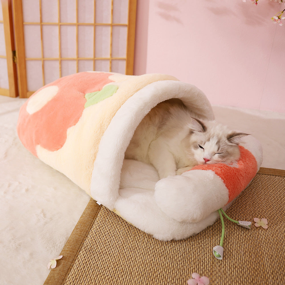Warm Semi-enclosed Dinosaur Cat Bed Thickened Pet Supplies