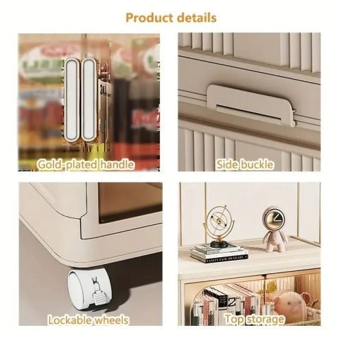 Collapsible Storage Bins With Magnetic Door Plastic Storage Cabinet With Wheels Closet Organizers And Storage Containers