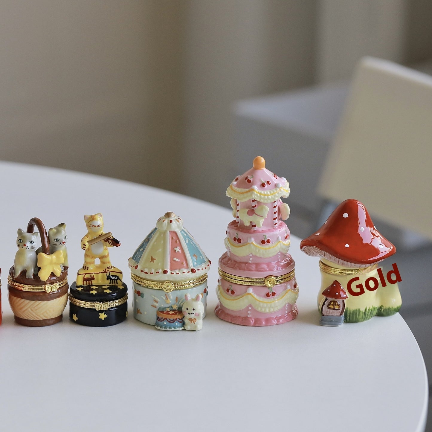 Vintage Cute Creative Ceramic Jewelry Storage Box