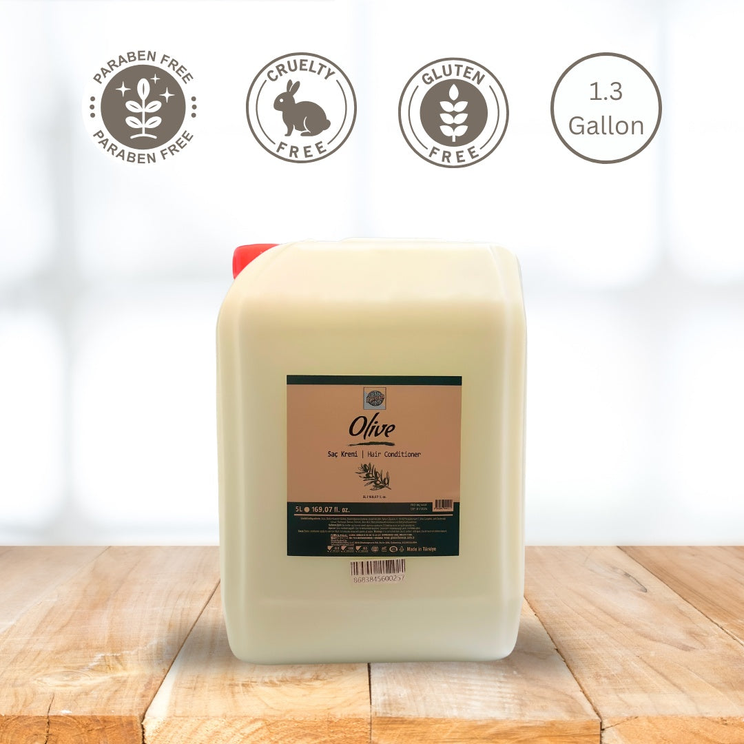 Roomsium Olive Hair Conditioner - 1.3 Gallon - Paraben Free - Gluten Free - Cruelty Free - Bulk Refill For Hotels Spas & Salons