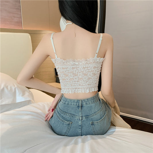 Ladies Wear Lace Zipper Small Camisole Top Trendy