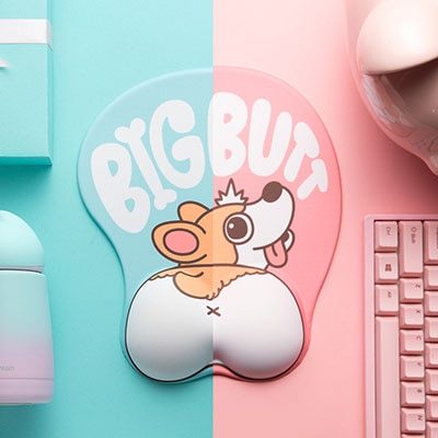 Creative cute simple corgi ass 3D mouse pad