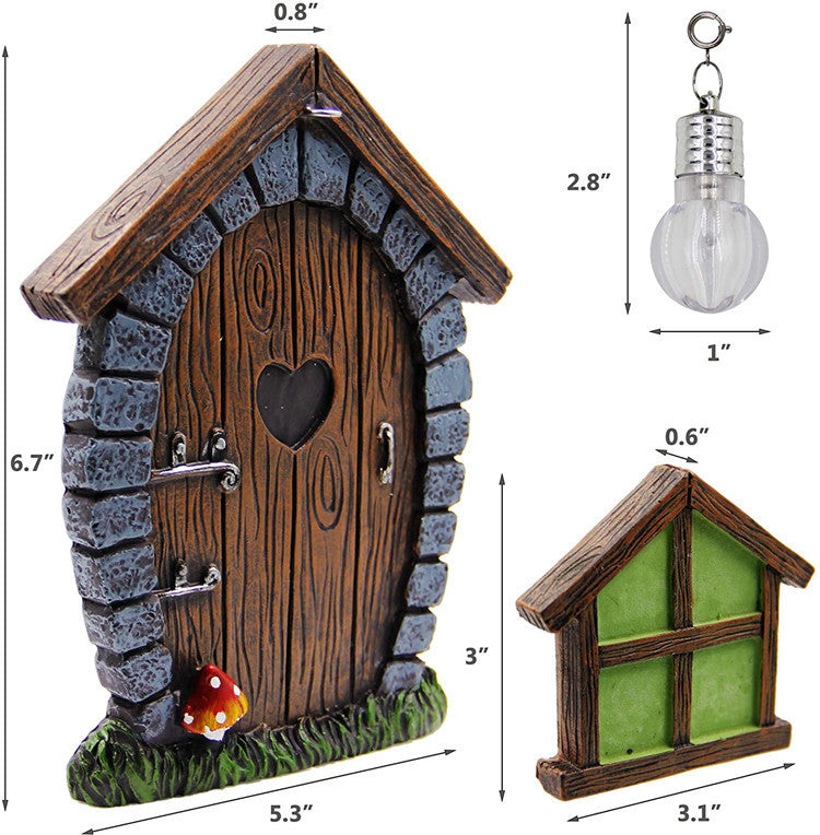 New Garden Fairy Gnome Home Decoration Doors Windows