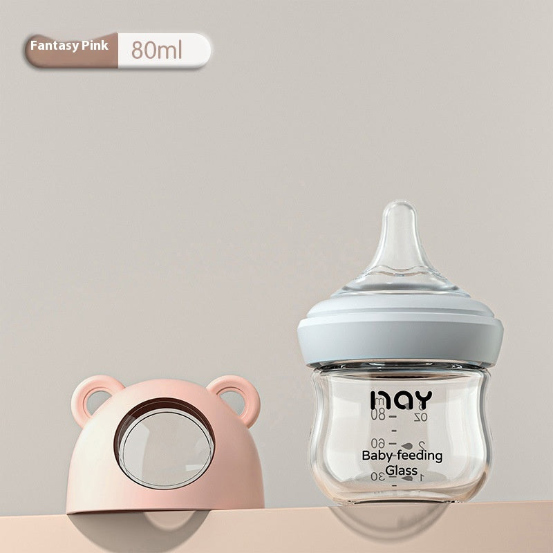 Fashion Newborn Infant Glass Feeding Bottle