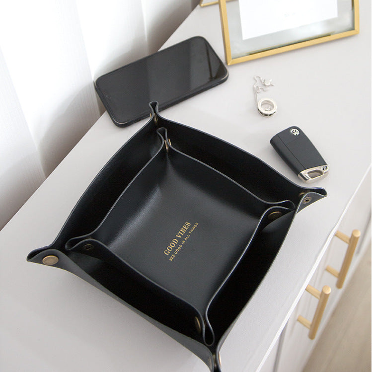 Leather Storage Box Storage Desktop Storage Box