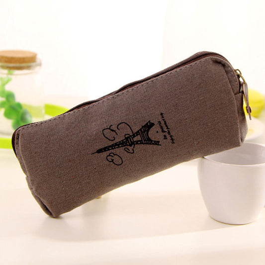 Eiffel Tower Pencil Case Study Stationery Cotton Linen Stationery Box