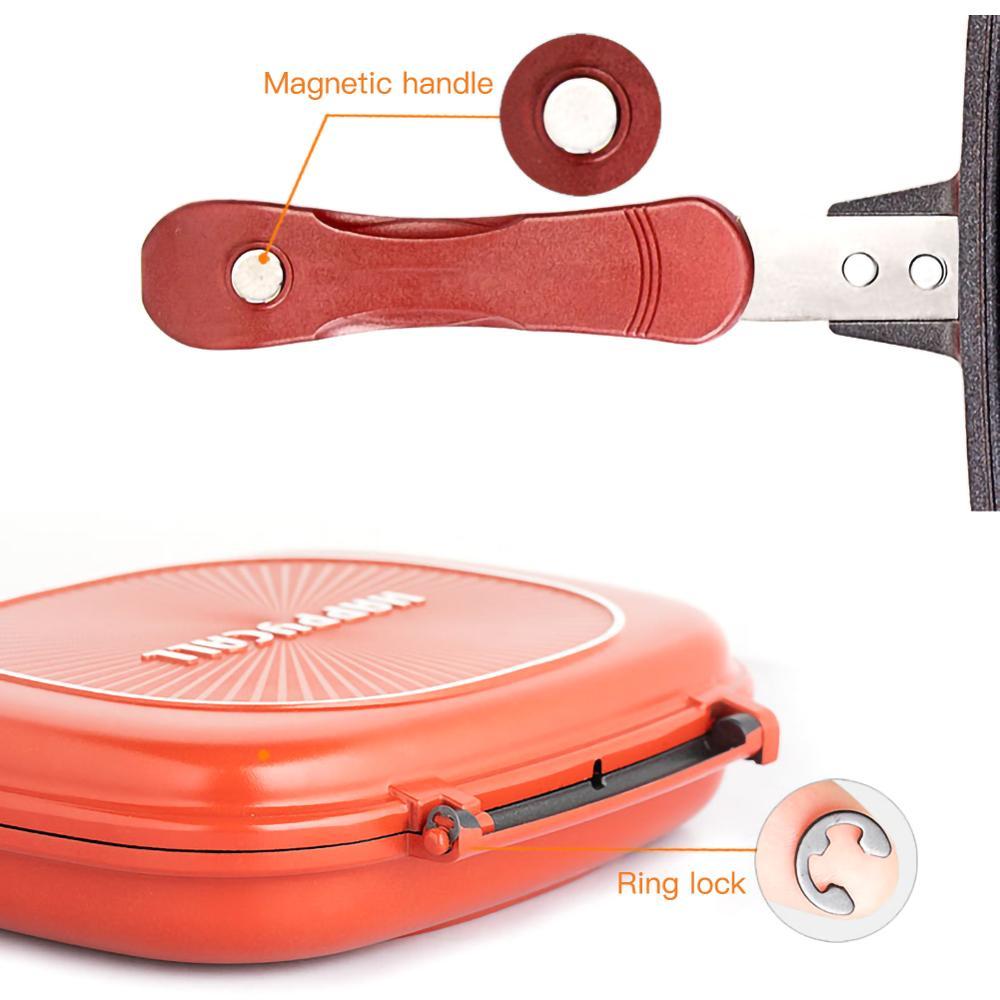 Barbecue Frying-Pan Cooking-Tool Non-Stick Double-Sided Cookware Outdoor And 28CM