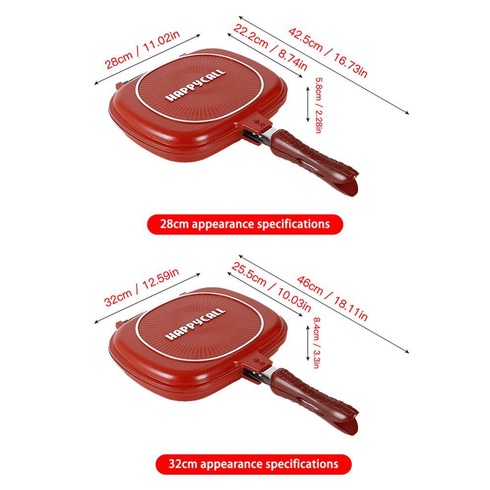 Barbecue Frying-Pan Cooking-Tool Non-Stick Double-Sided Cookware Outdoor And 28CM