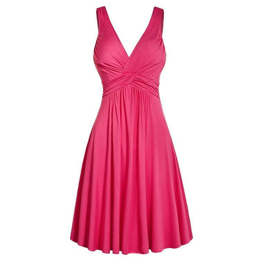 Large Sexy Deep V Sleeveless Ladies Dress