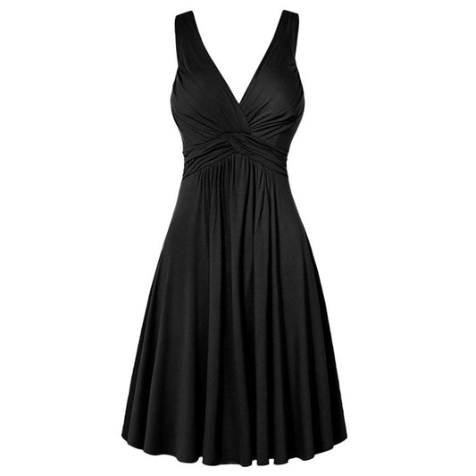 Large Sexy Deep V Sleeveless Ladies Dress