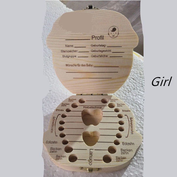 Wood Storage Box for Baby Kids Tooth Box Organizer