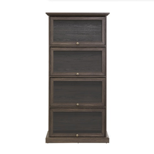 Glass Display Cabinet 4 Tier Glass Display Cabinet Storage Curio Cabinet With Flip Up Glass Doors, Collectors Showcase Toy  Organizers Rack, Bookcase For Living Room BRO