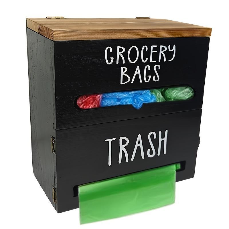 Wooden Garbage Bag Storage Box Two In One