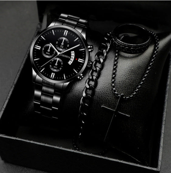 Men's Temperament Business Watch All-match Cross Steel Belt