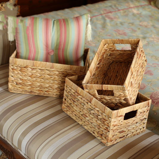 Braided Rattan Storage Basket Finishing Without Cover