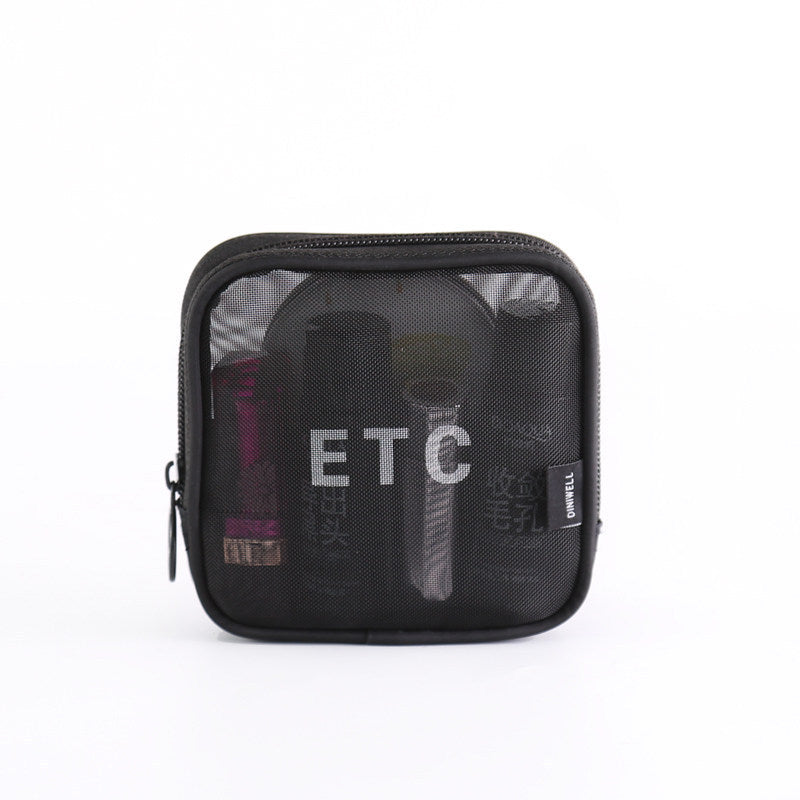 The New Same Style Large Girl Storage Cosmetic Brush Storage Bag Small Large-capacity Mesh Cosmetic Bag Portable