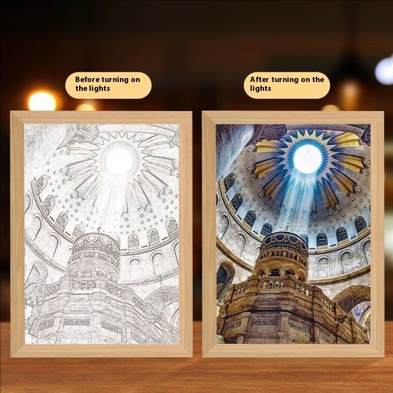 Cross Redemption Garden Sea Home Light Painting