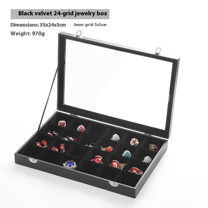 Black Jewelry Necklace Storage Display Box