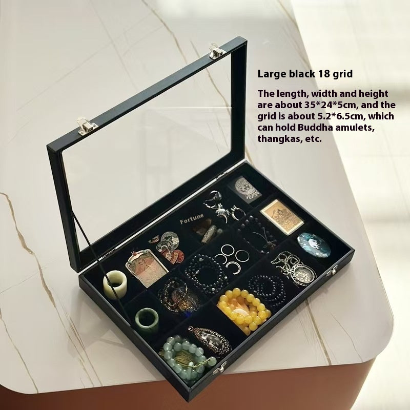 Black Jewelry Necklace Storage Display Box