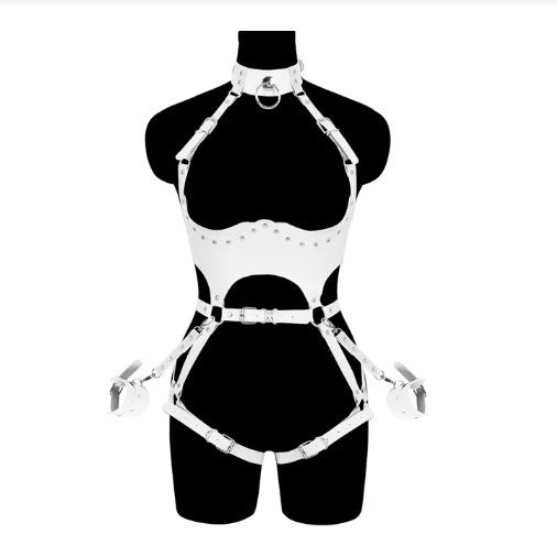 Soft Leather Shapewear Close-fitting Hollow-out Party Clothing