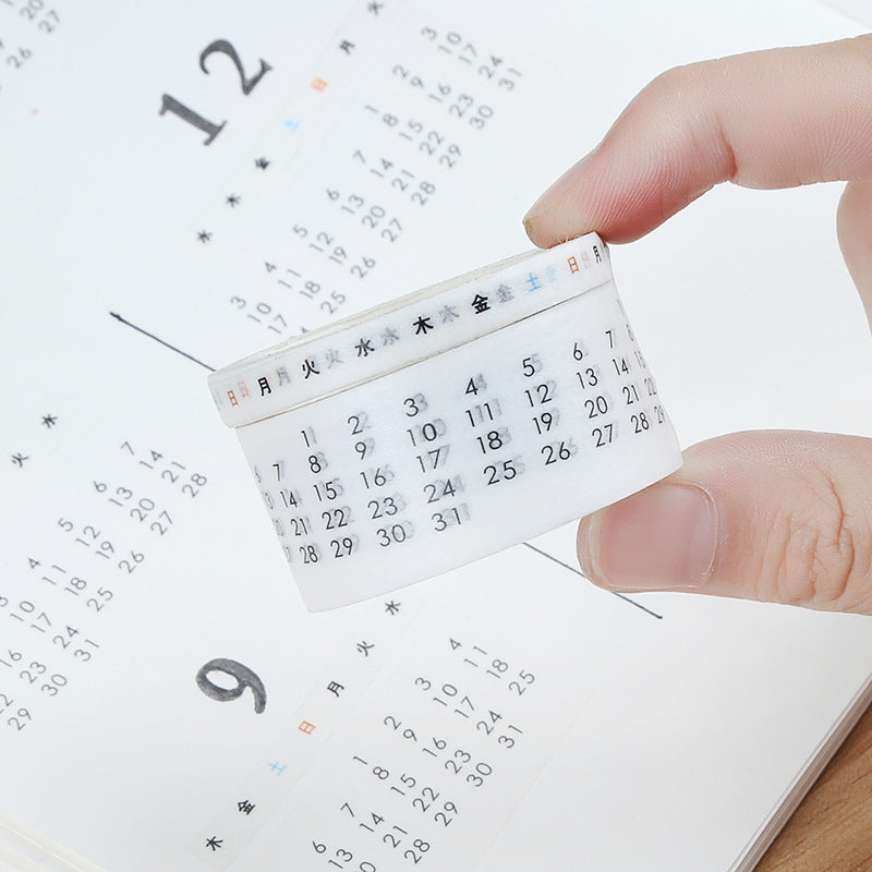 Digital Hand Account Tape Sticker Time Management Month Week