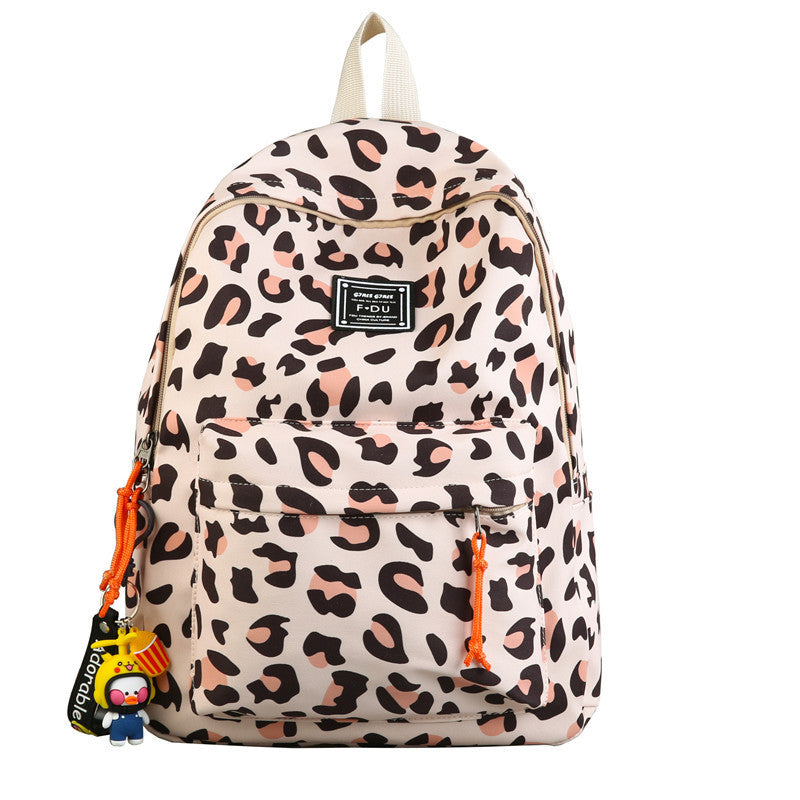 Waterproof Nylon Women Backpacks Female Leopard Printing