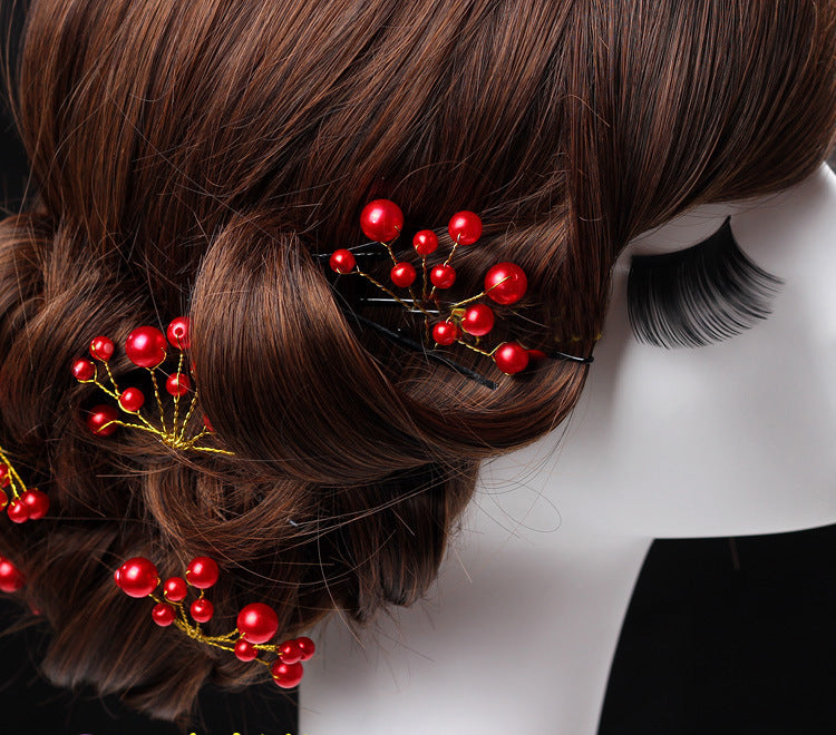 Wedding disc hair pearl flower styling hairpin