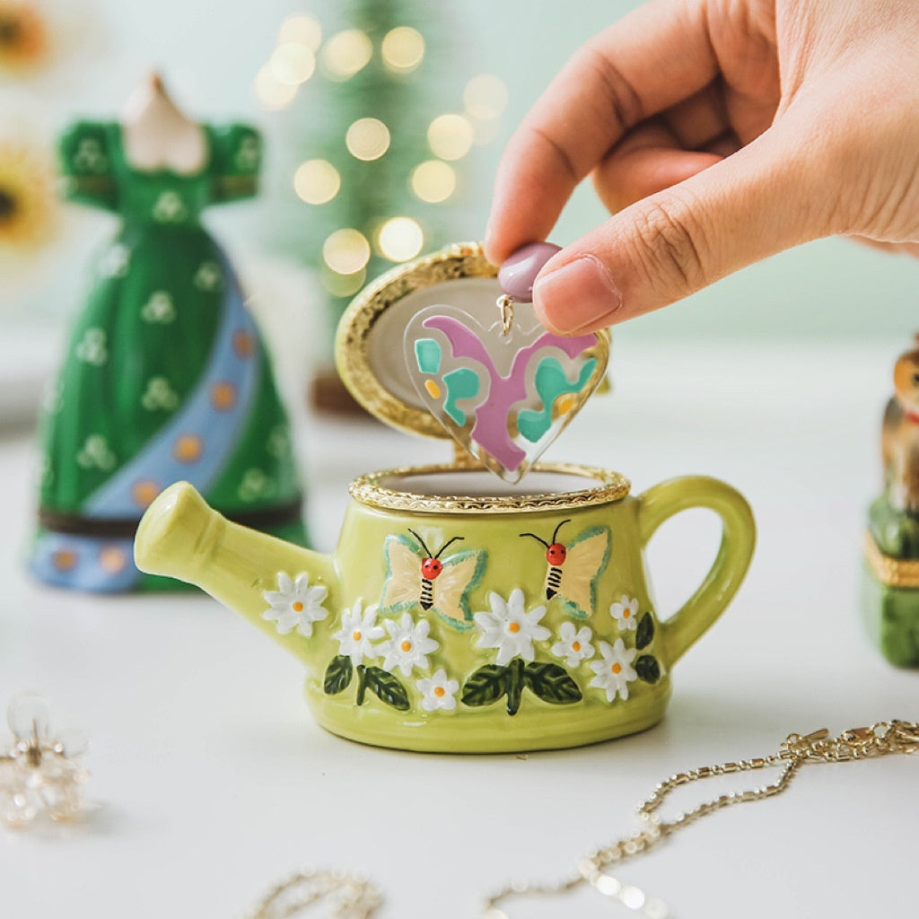 Vintage Cute Creative Ceramic Jewelry Storage Box