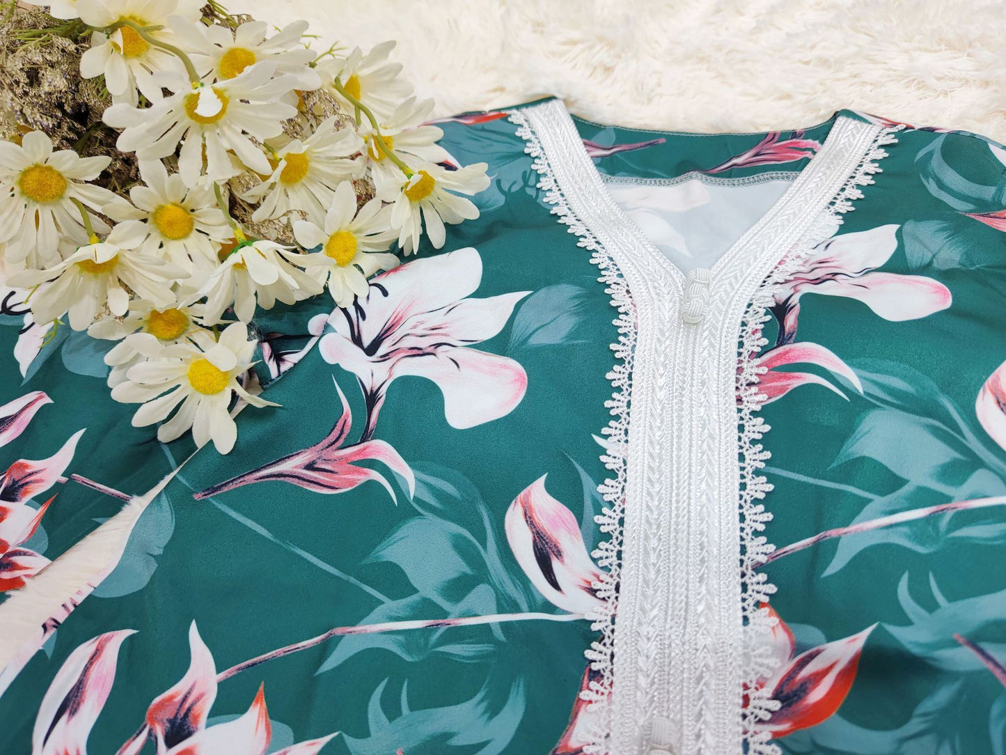 Autumn And Winter Clothing Green Ordinary Print Women's Dubai