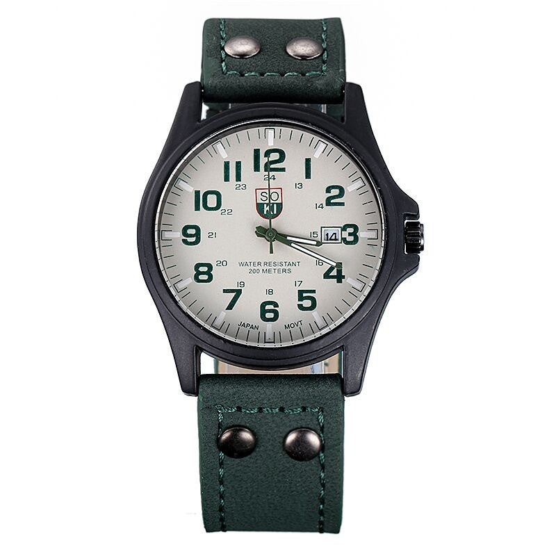 Military watch frosted belt quartz men's watch