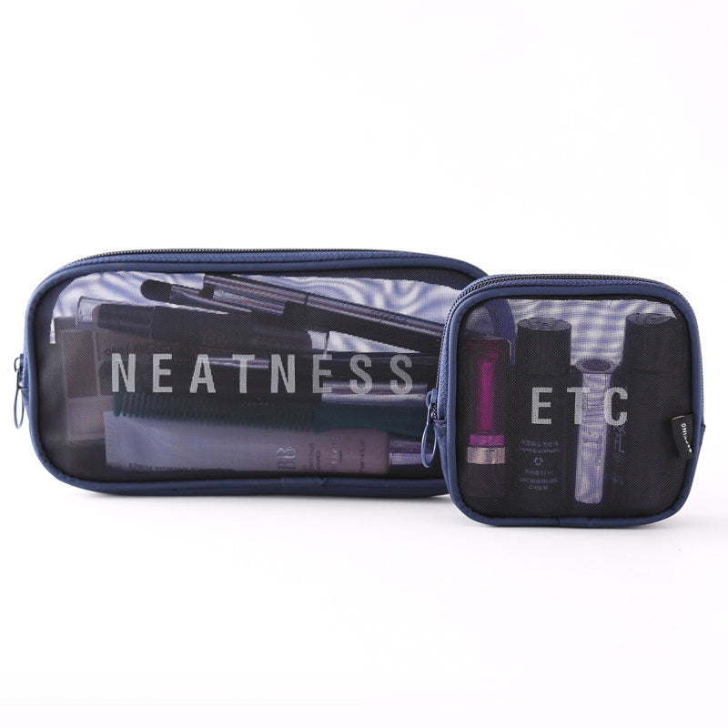 The New Same Style Large Girl Storage Cosmetic Brush Storage Bag Small Large-capacity Mesh Cosmetic Bag Portable