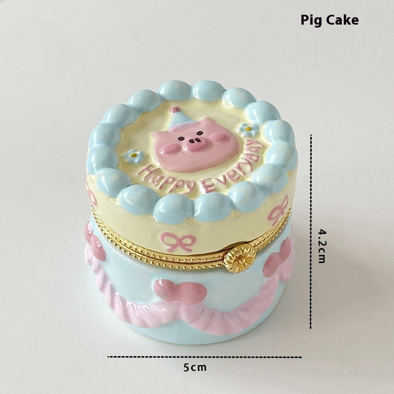 Vintage Cute Creative Ceramic Jewelry Storage Box