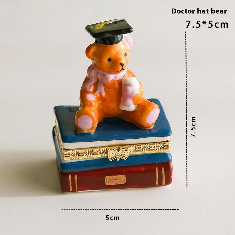 Vintage Cute Creative Ceramic Jewelry Storage Box