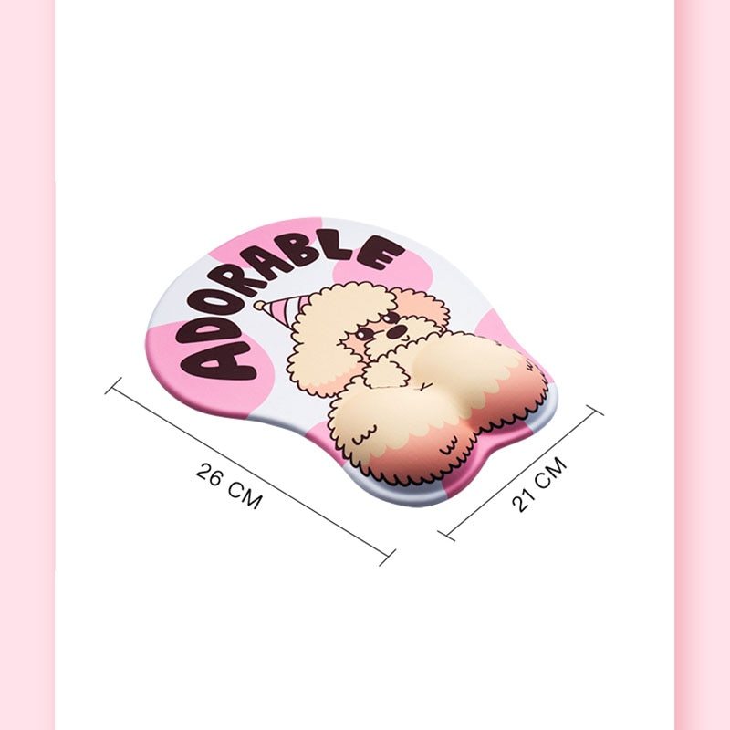 Creative cute simple corgi ass 3D mouse pad