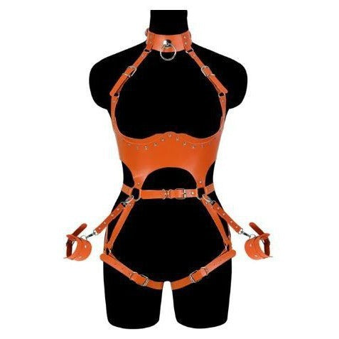 Soft Leather Shapewear Close-fitting Hollow-out Party Clothing