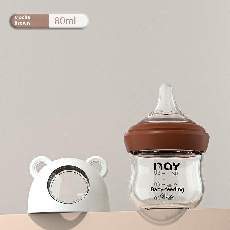 Fashion Newborn Infant Glass Feeding Bottle