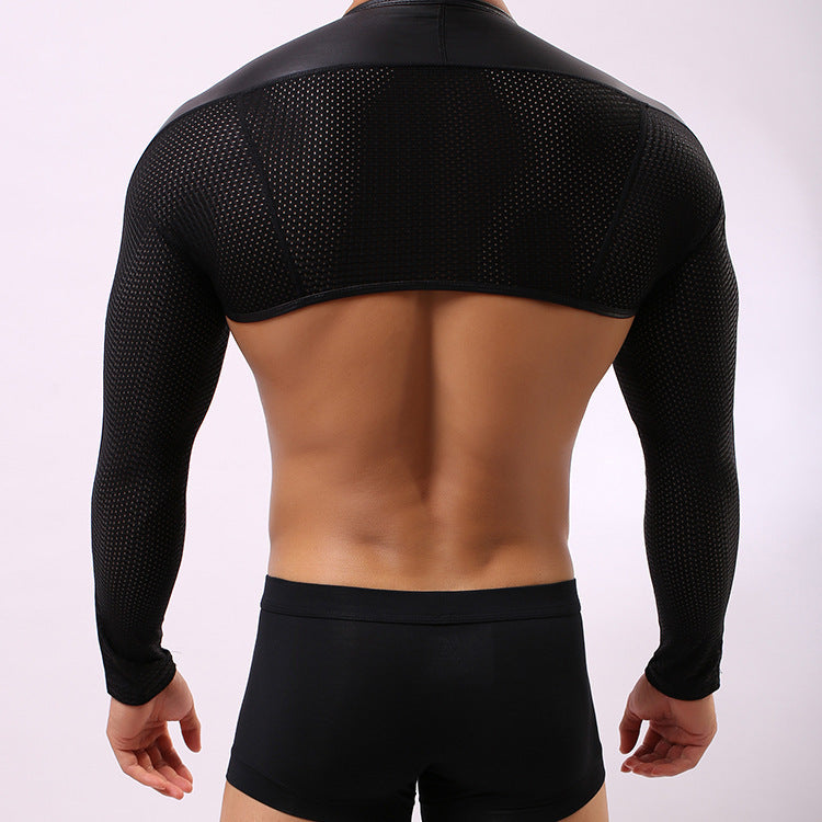 Faux Leather Sleeve Tube Tight-fitting Sleeves Fitness Clothing