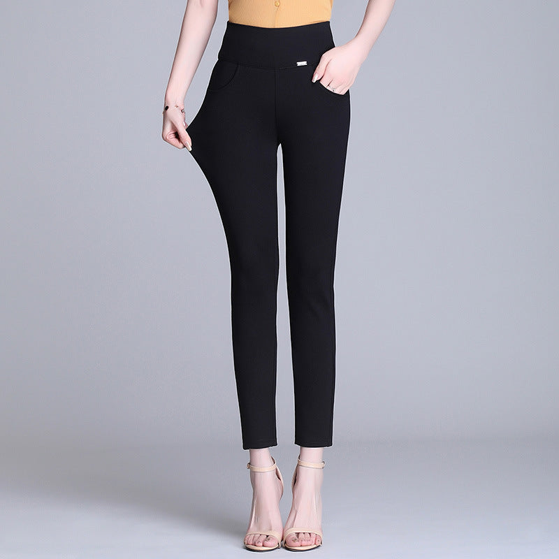 Elastic High Waist Slimming Ladies Outer Wear Leggings
