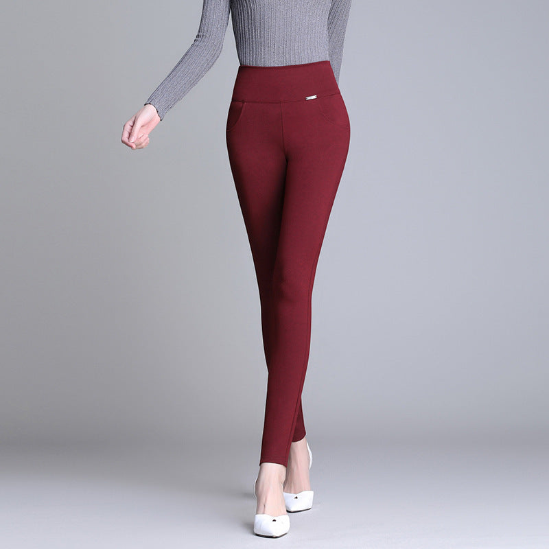 Elastic High Waist Slimming Ladies Outer Wear Leggings
