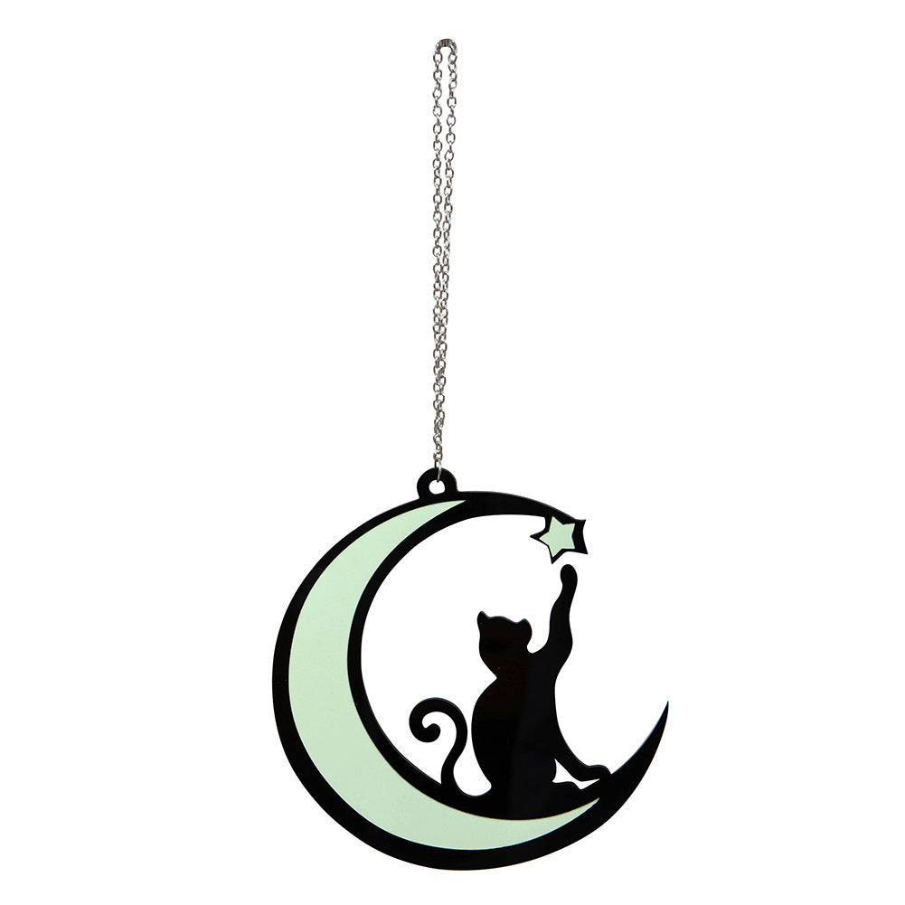 Black Cat Luminous Garden Home Hanging Wall Hanging Balcony Garden Window Cat Decorations