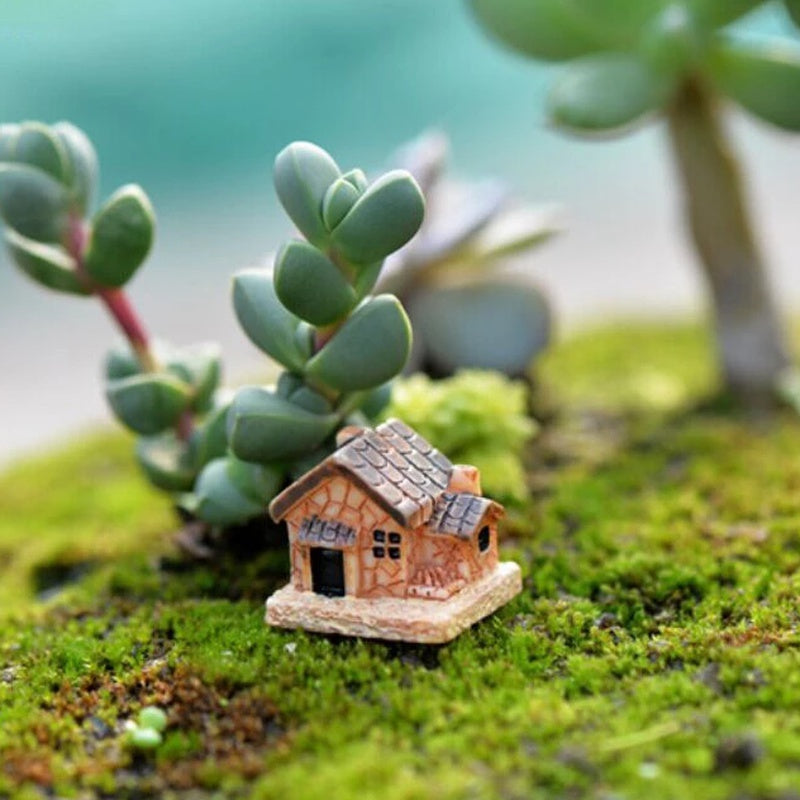 Mini Stone Doll House Resin Home Garden Decorations