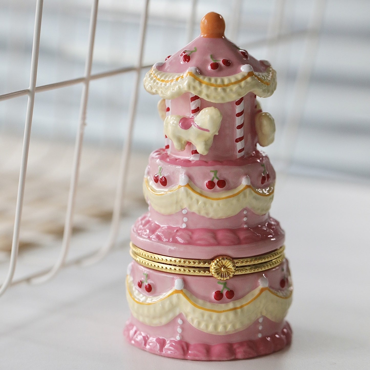 Vintage Cute Creative Ceramic Jewelry Storage Box