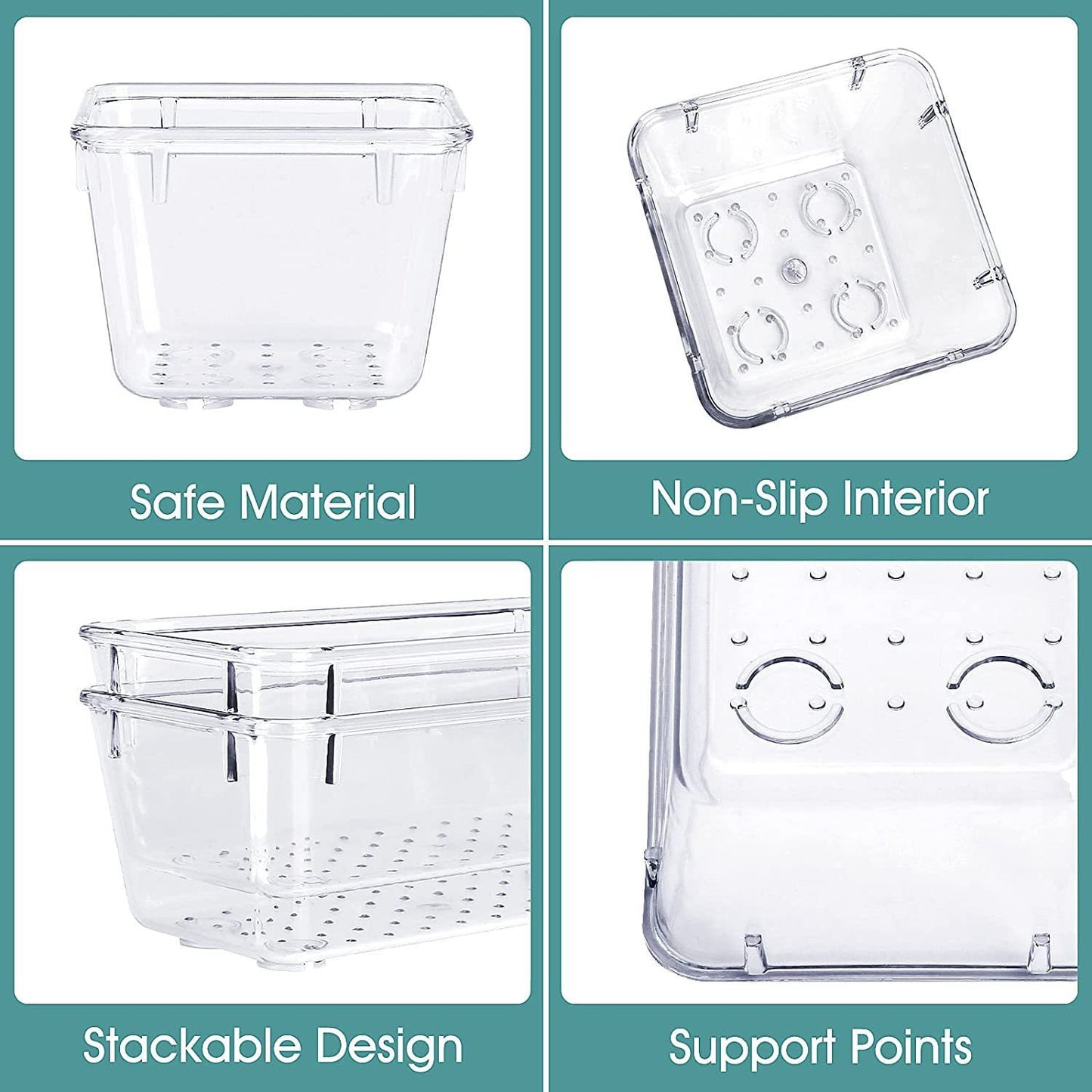 Transparent Plastic Desktop Storage Box Set