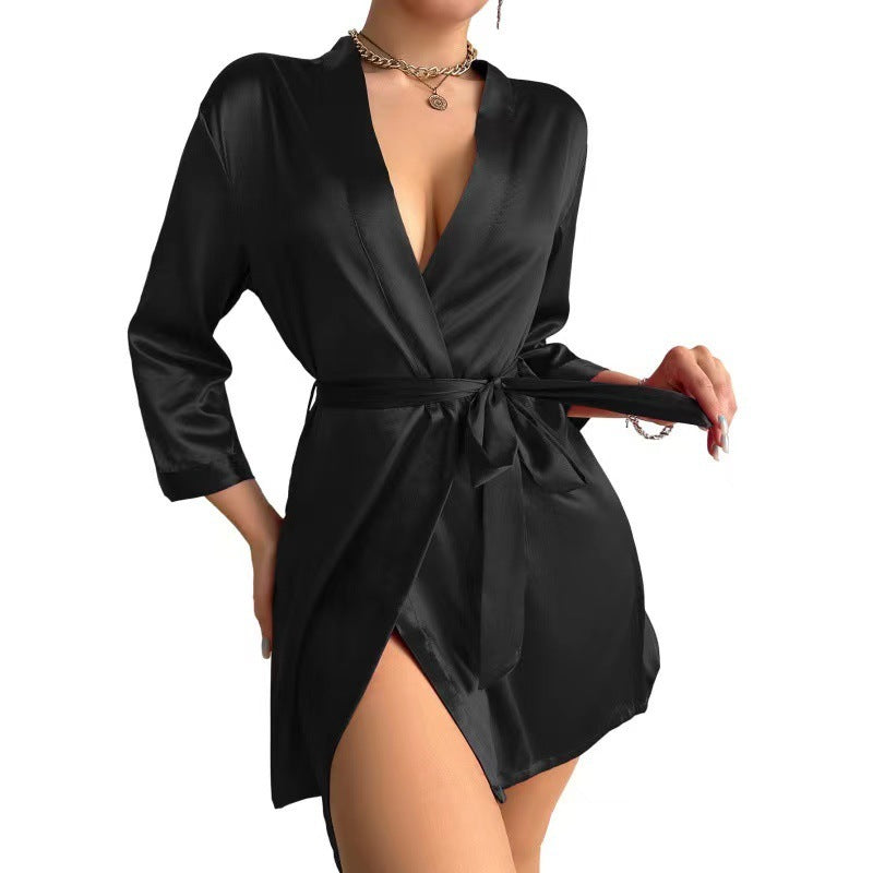 Fashion Personality New Solid Color Ladies' Robe