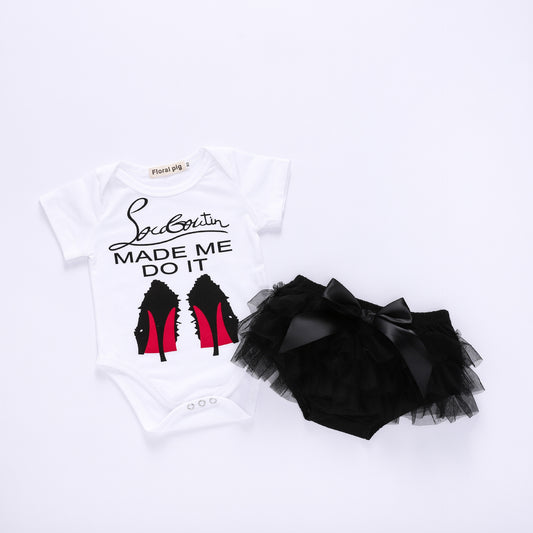 0-18M Baby Girls Cartoon Clothes Set Summer Kids Short Sleev