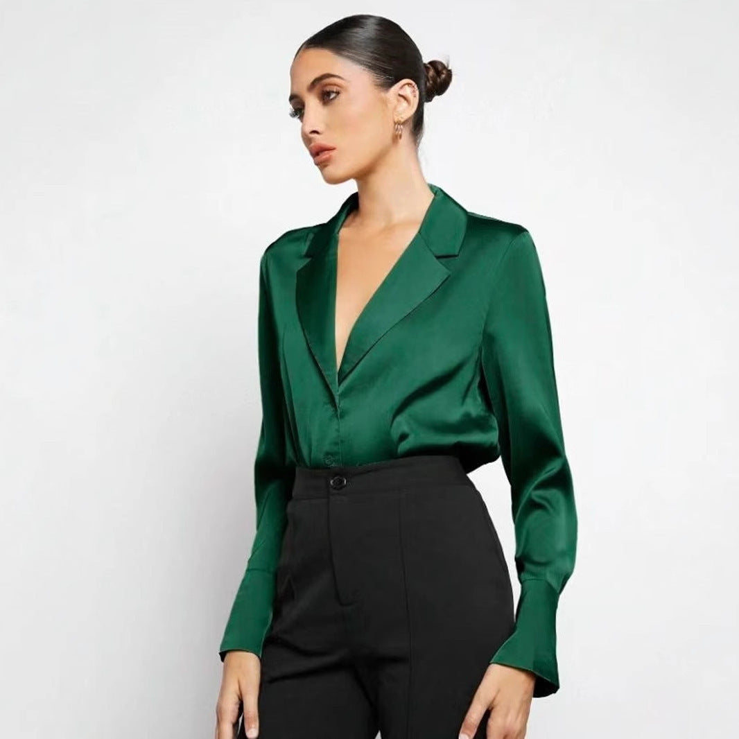 European And American Women's Clothing Minimalist Long Sleeve Shirt