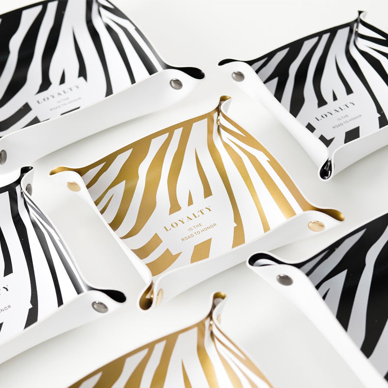 Leather Storage Tray Sundries Desktop Storage Cosmetic Storage Box Storage Box