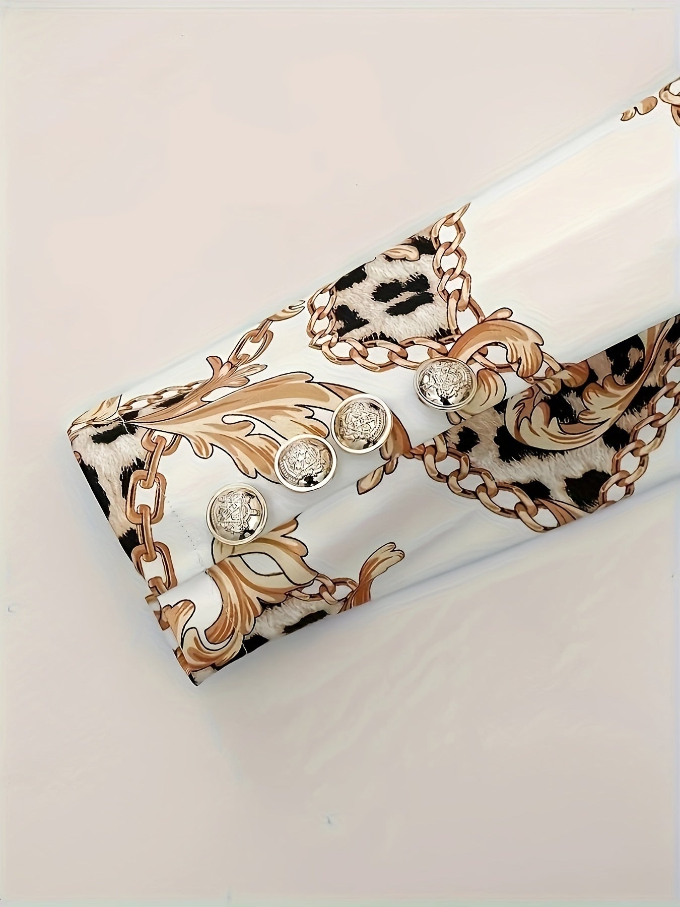 Two Piece Lapel Blazer Set Geometric Print Micro Elastic Fake Buttons Casual Fabric Outfit For Spring Fall  Polyester Womens Clothing Amazon Does Not Sell